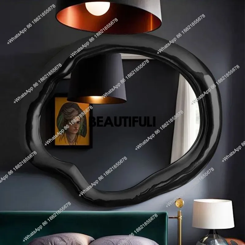 Home improvement mirror gold background wall gold foil French wall-mounted decorative entrance table mirror