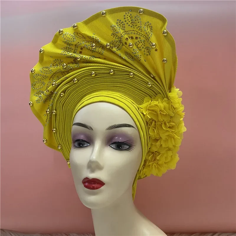 Africký svatební čelenka pro ženy, sebe vyrobené nigerijské gel, gel hele turban aso ebi, svatební čelenka 7L031504