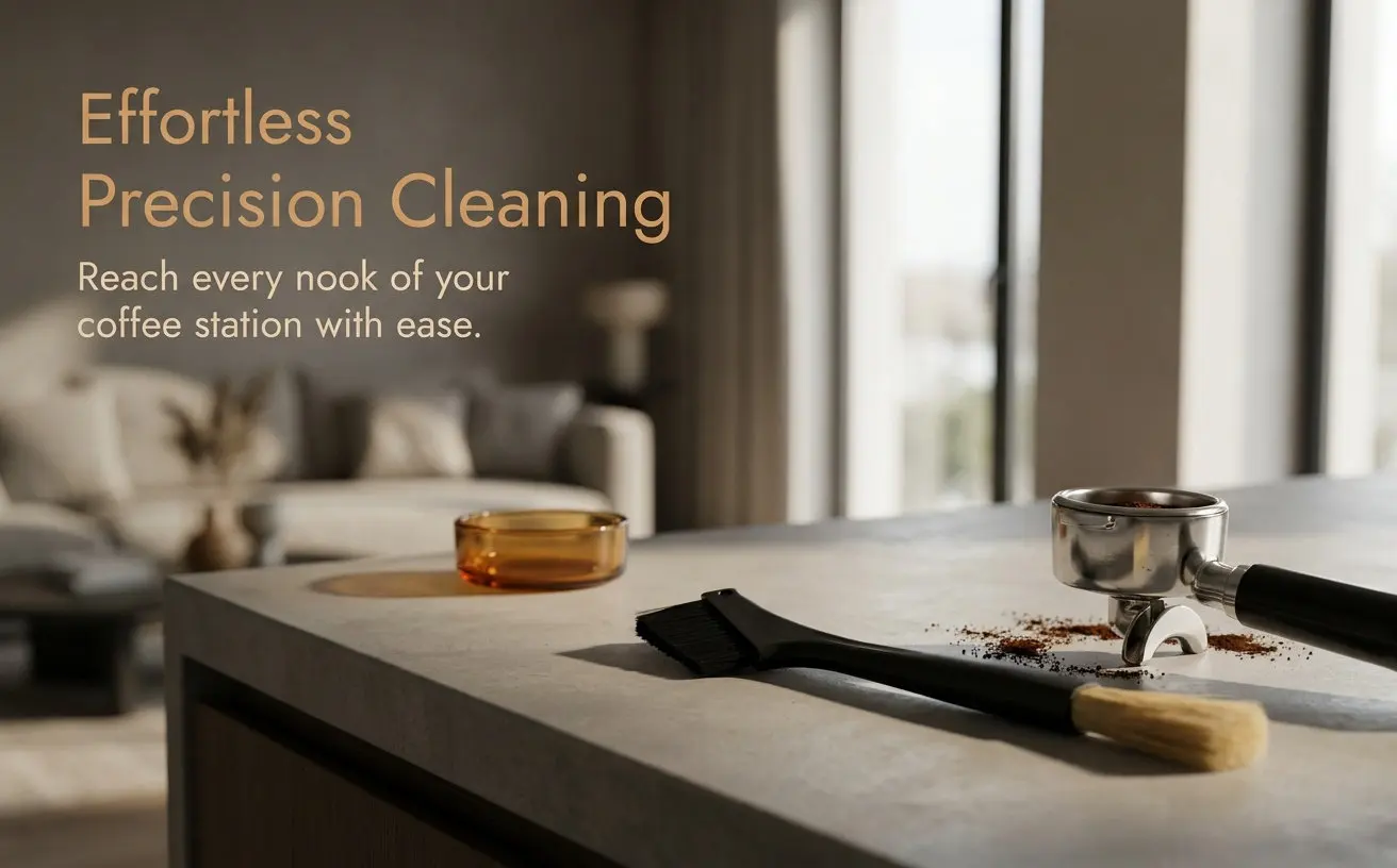 Double Headed Coffee Machine Cleaning Brush Premium Espresso Powder Cleaner Tool Essentials for Home Hotels Cafe