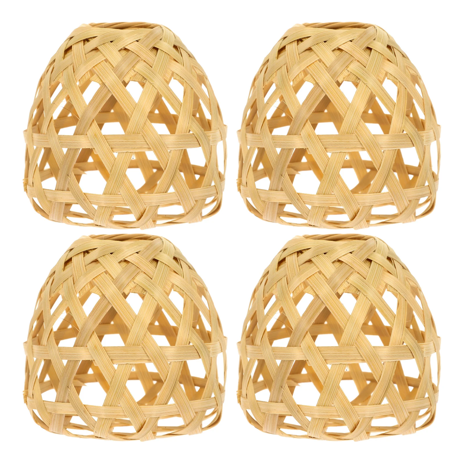 

4 Pcs Bamboo Lampshade Replacement Light Fixture Small Hanging Weaving Pendant Lanterns