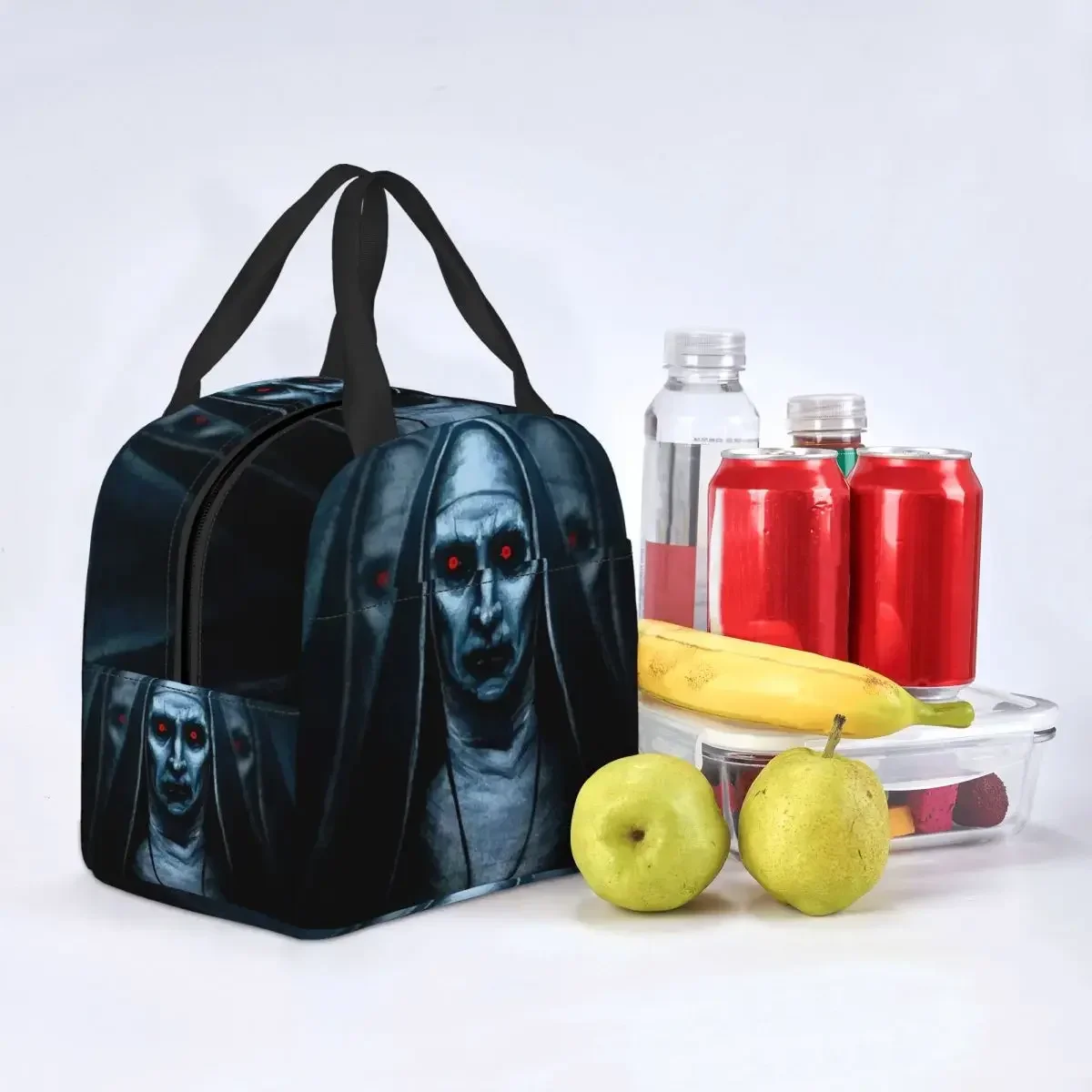 The Nun Valak Lunch Box Halloween Horror Movie Thermal Cooler Food Insulated Lunch Bag per le donne School Children Picnic Tote