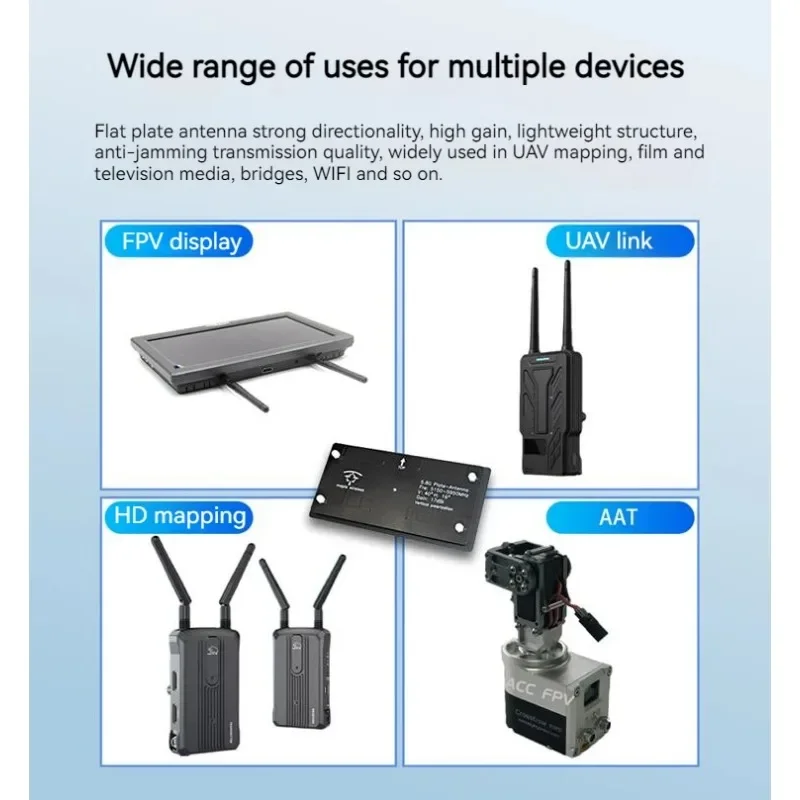 Antena de bordo fpv placa 17dbi 5.8ghz siyi hm30, transmissão de alta definição, rastreamento automático, imagem digital, antena integrada