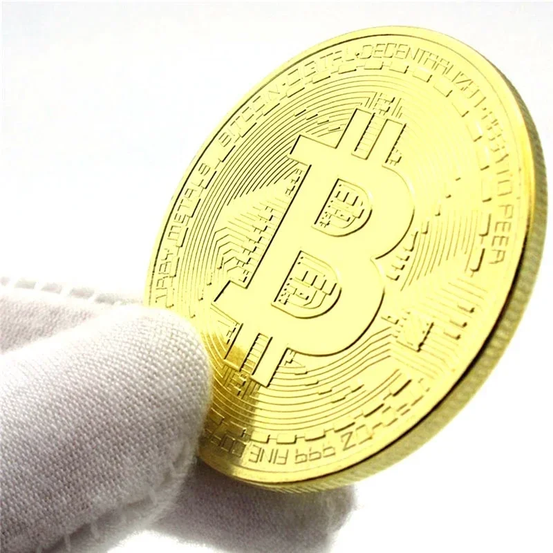 

50pcs Bitcoin Creative Souvenir Gold Plated Coin Collectible Great Gift Bit Coin Art Collection Physical Gold Commemorative Coin