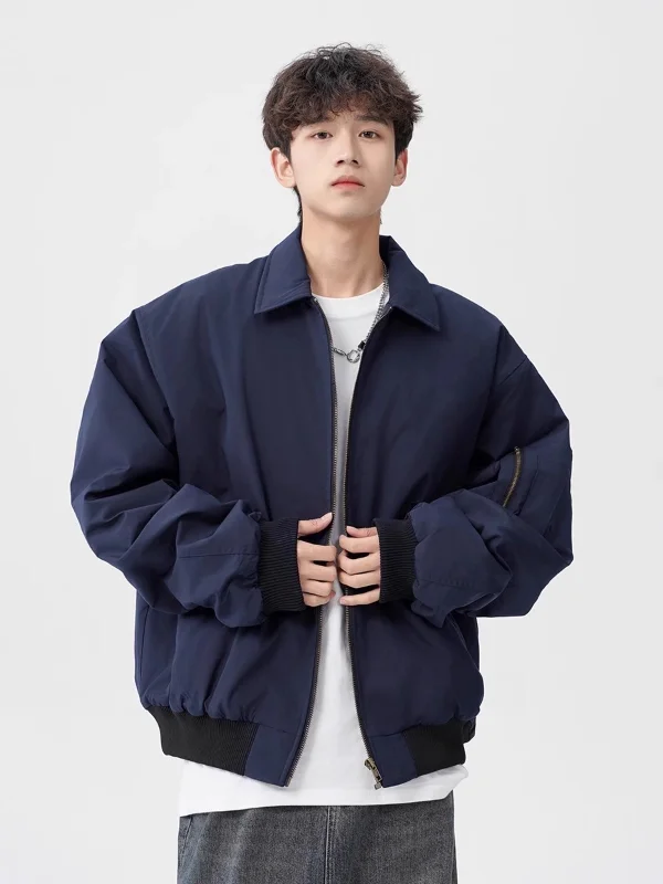 

American Sle Pilot Cotton Jaet Men's Loose Winter Cleanfit ort Baseball Sle Coat ape Outerwear Cool Retro Ox Cloth