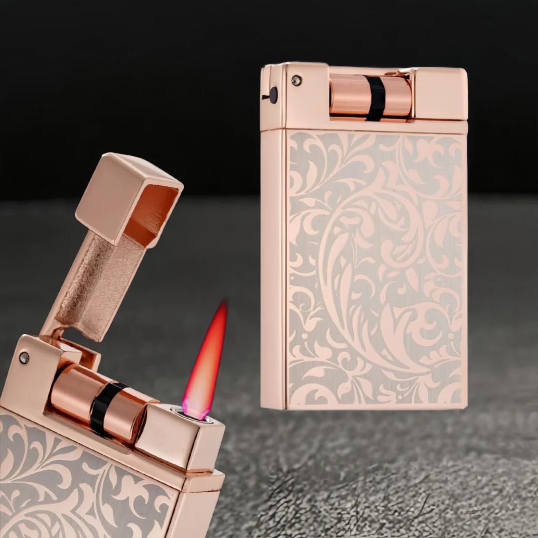 CL1601 Arabesque Windproof Flame Electronic Induction Lighter, Stylish & Creative Windproof Red Flame Roller Ignition Gift