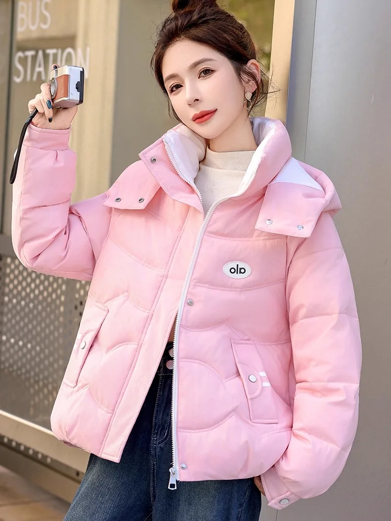 

ort down Cotton Jaet Women's Anti-Aging Winter New Loose Cotton Coat Detachable Cap Small Size Commuter Sle Korean Version