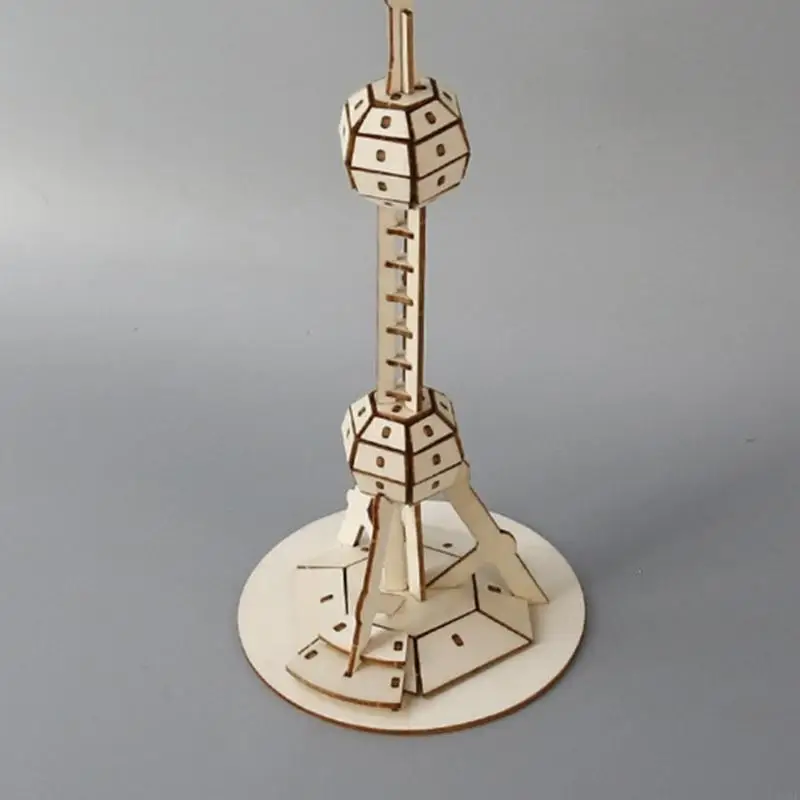 Wooden Building Project DIY Architecture Landmark Tower for Kids Students, 13.78in Assembly Activity for Classroom Science K1KF