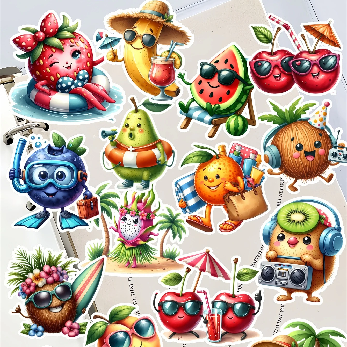 

17 шт., милые и забавные наклейки на каждый день с тропическими фруктами/наклейки для скрапбукинга/декоративные наклейки/Фотоальбомы «сделай сам», канцелярские принадлежности