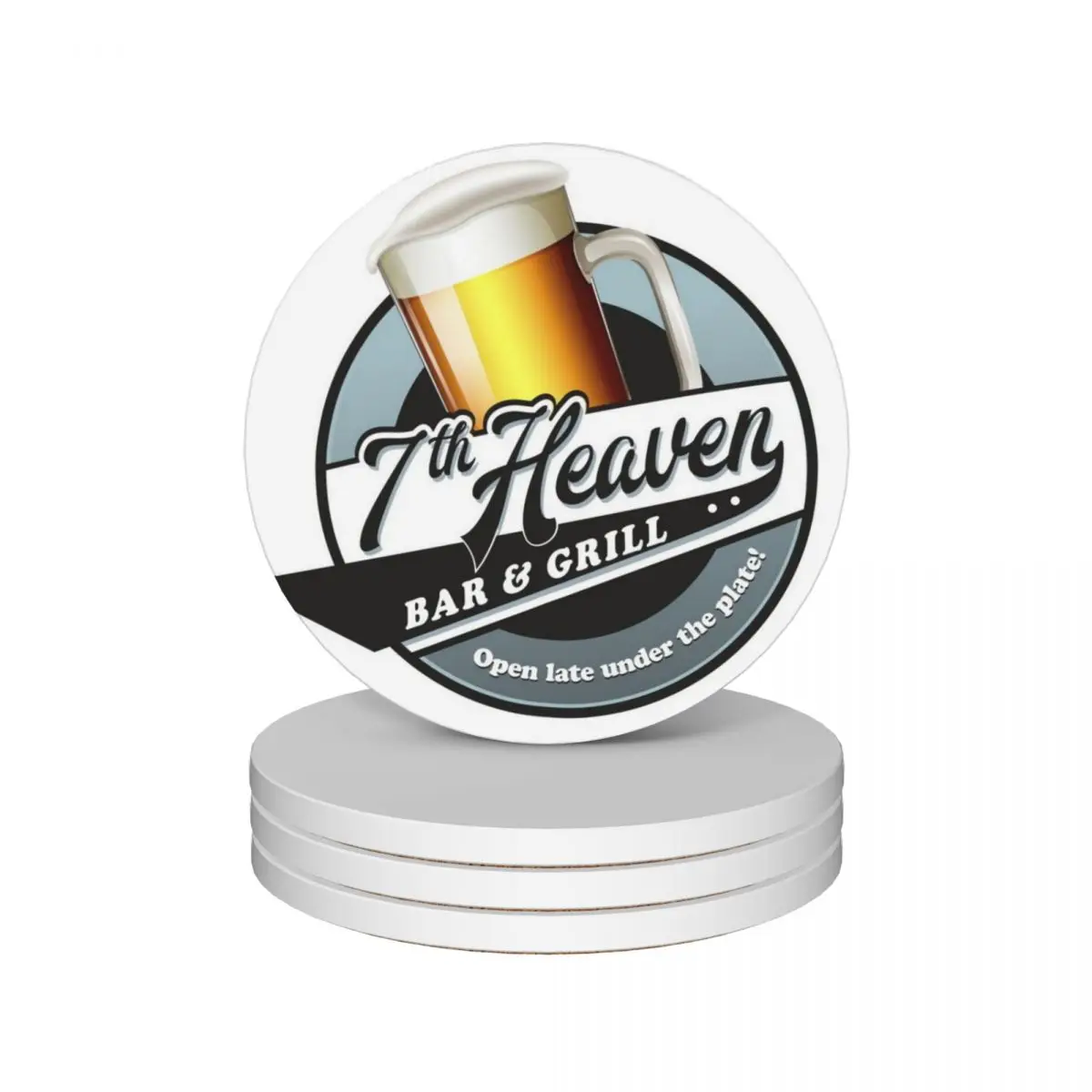 

7th Heaven Bar and Grill Ceramic Coasters (Set of 4) christmas tea cup holder cute pot Coasters