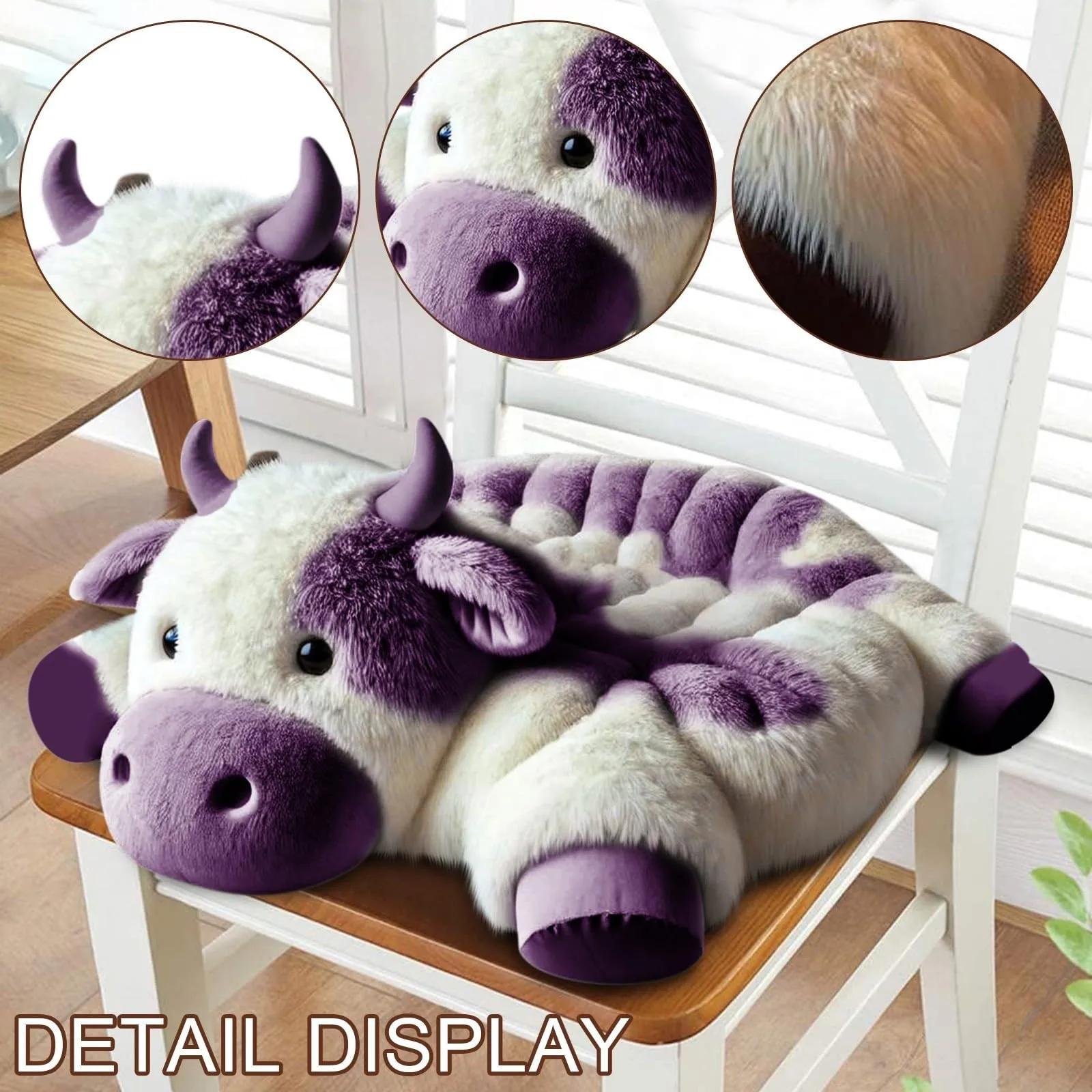 Cute Cow Litter Pet Cushions Dog Cat Cushions Pet Supplies Seat Cushions Cow Plush Chair Cushion-Plush Pillows Seat Room Decor