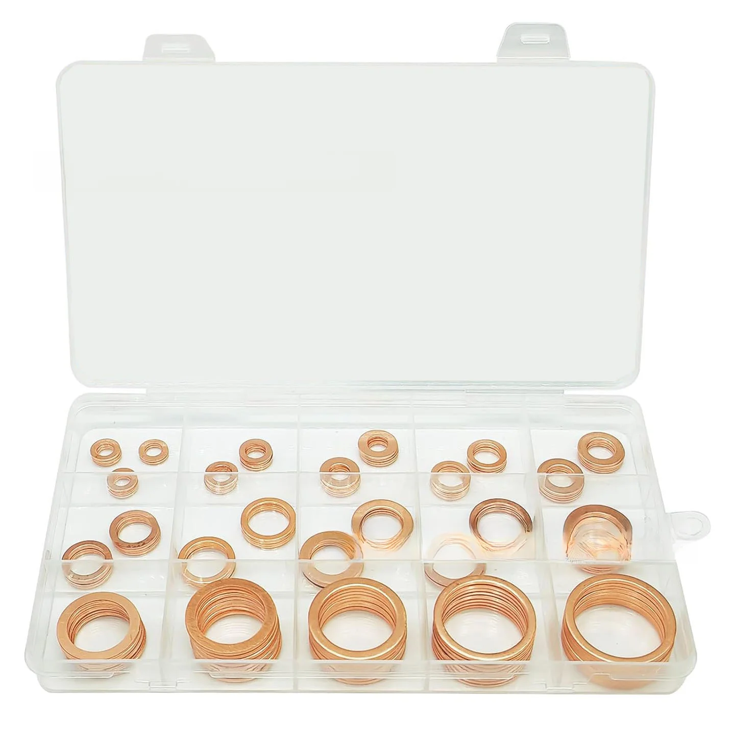 120Pcs M5-M24 Copper Sealing Washer Kit Oil Drain Bolt Gasket Practical Auto Motorbike Sump Bolt Repair Hardware Tool Part Set