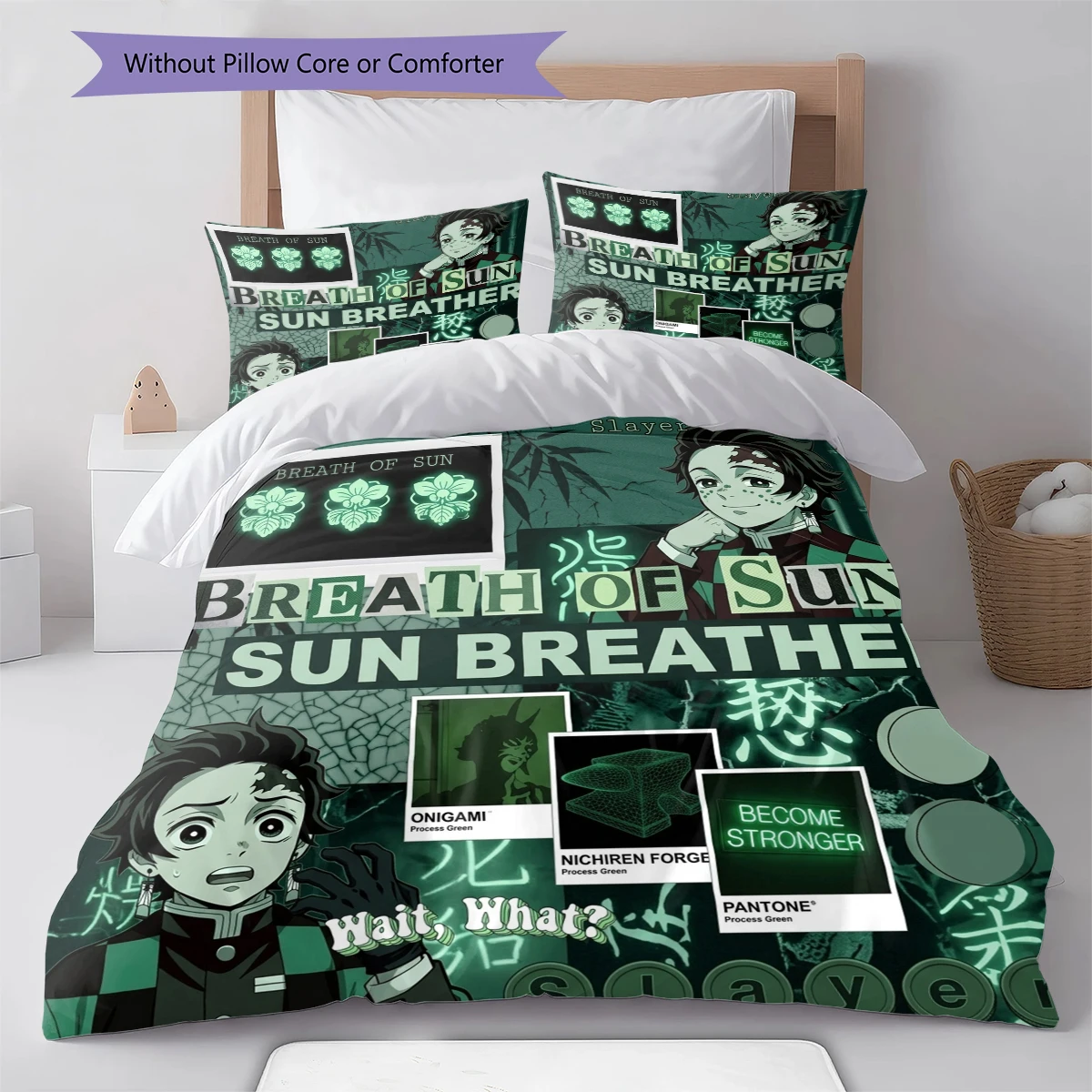 Demon Slayer Kimetsu no Yaiba Duvet Cover Soft Comfort, Children Bedding Gift Set,SizeMultiple Sizes -HE24
