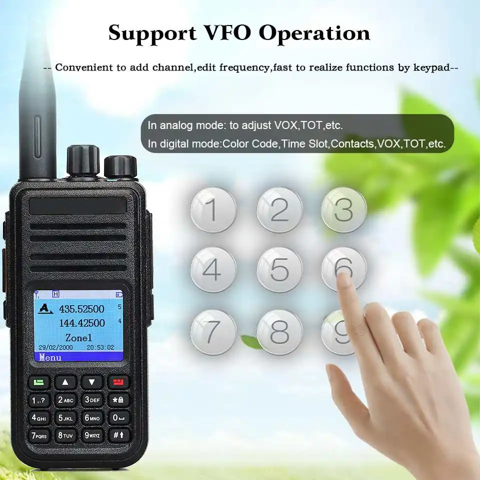 DMR Digital Walkie Talkie VHF UHF GPS APRS 5W Ham Radio Stations Walkie-talkies Professional Amateur Two-Way Radio