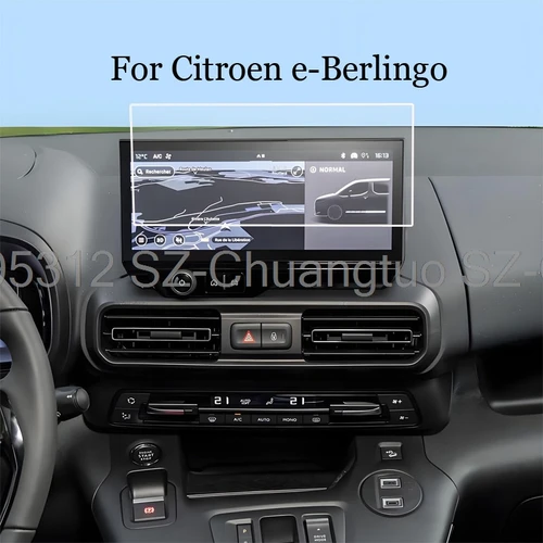 Imagen 2 del producto Película protectora de pantalla de vidrio templado para Citroen e-Berlingo 2024 2025, película protectora de pantalla táctil de navegación GPS para radio de coche de 10 pulgadas