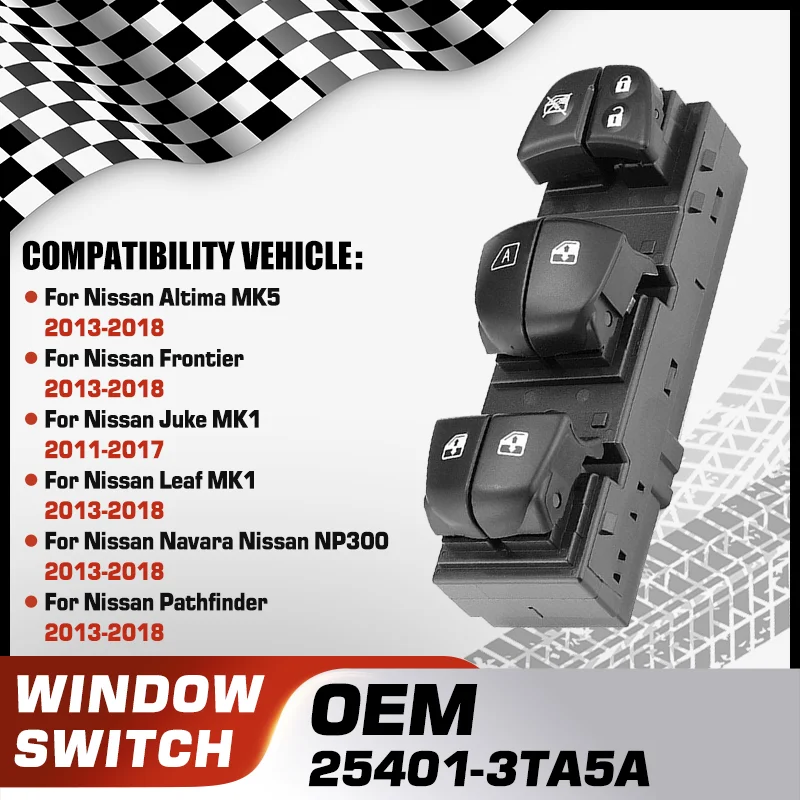 

For Nissan Altima Nissan Frontier Nissan Juke Nissan Leaf Nissan Navara Nissan NP300 Nissan Pathfinder Car Power Window Switch
