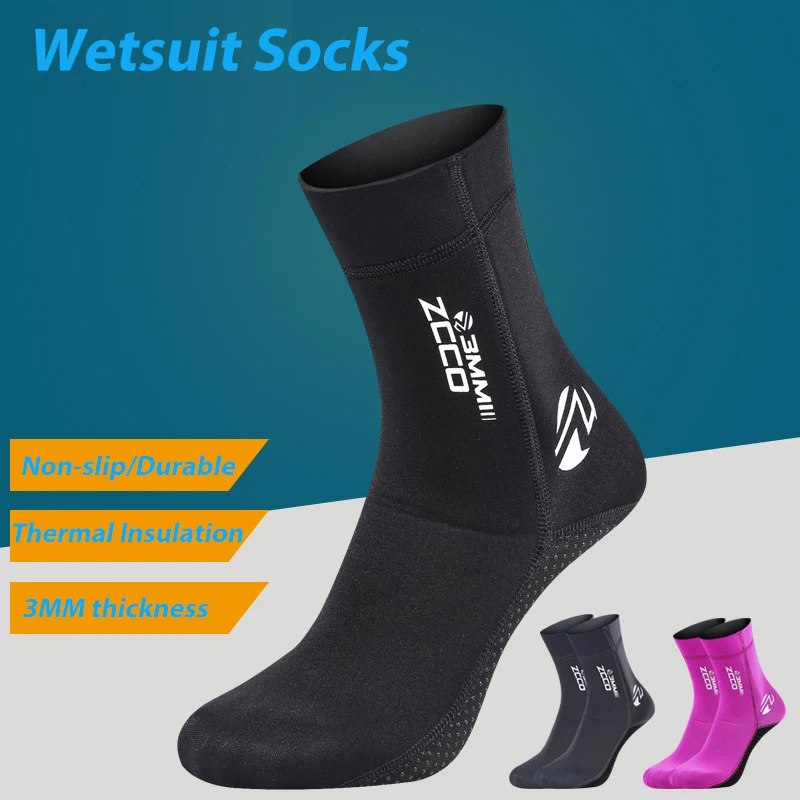 New 3mm Neoprene Diving Socks Non-slip Adult Warm Wetsuit Shoes Diving Surfing Boots Men Women Swimming Outdoors