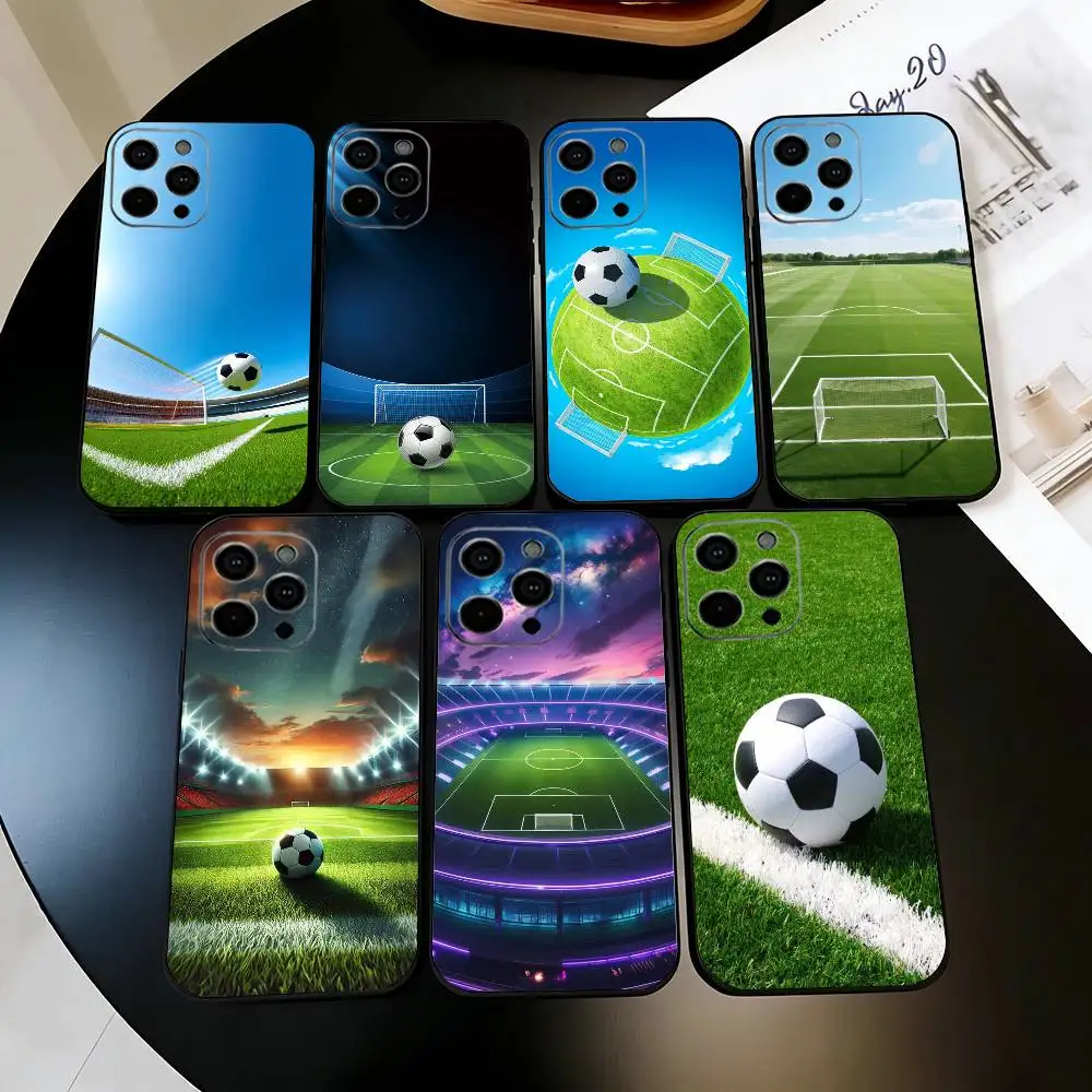 

F-Football and G-Green P-Pitch Phone Case Silicone Soft For IPhone 17 16 15 14 13 12 11 X XR Plus Pro Max Plus