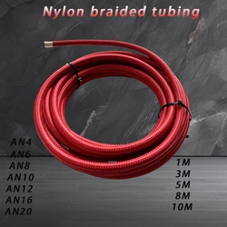 1M/3M/5M/8M/10M Length Can Be Customized AN4-AN20 Red Fuel Cooler Pipe Nylon Stainless Steel Braided Inner CPE Rubber Material
