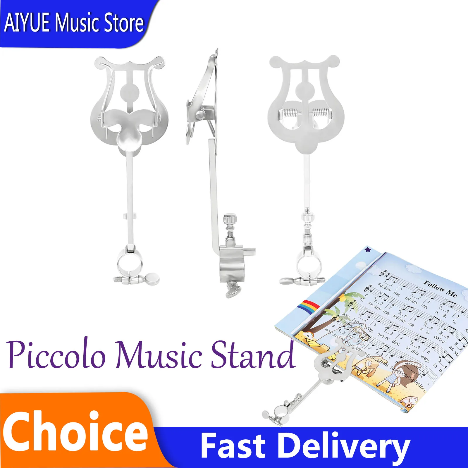 SLADE Piccolo Music Stand Score Clip Marching Piccolo Paper Clamp Score Stand Portable Music Holder Woodwind Instrument Parts
