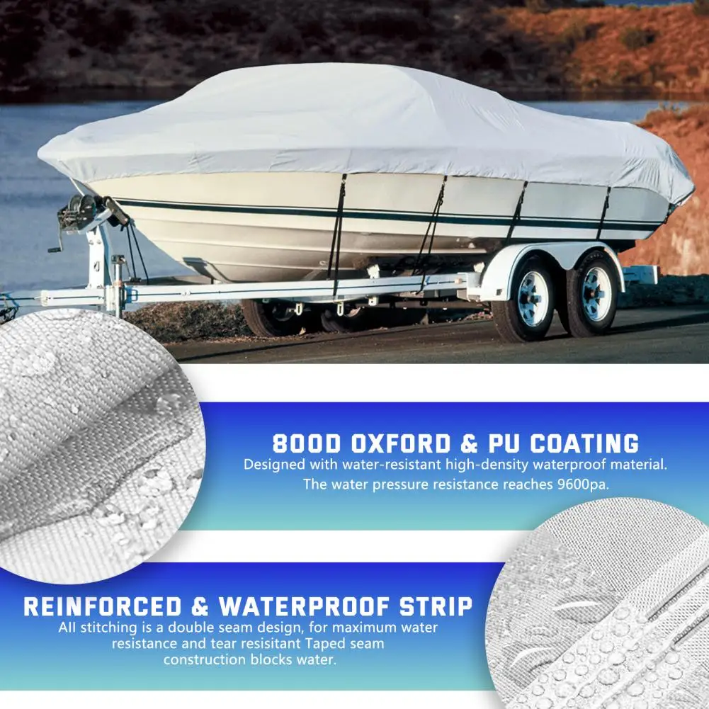 

800D Boat Cover Yacht Outdoor Protection Waterproof Heavy Duty Silver Reflective Oxford Fabric Anti-smashing Durable Tear Proof