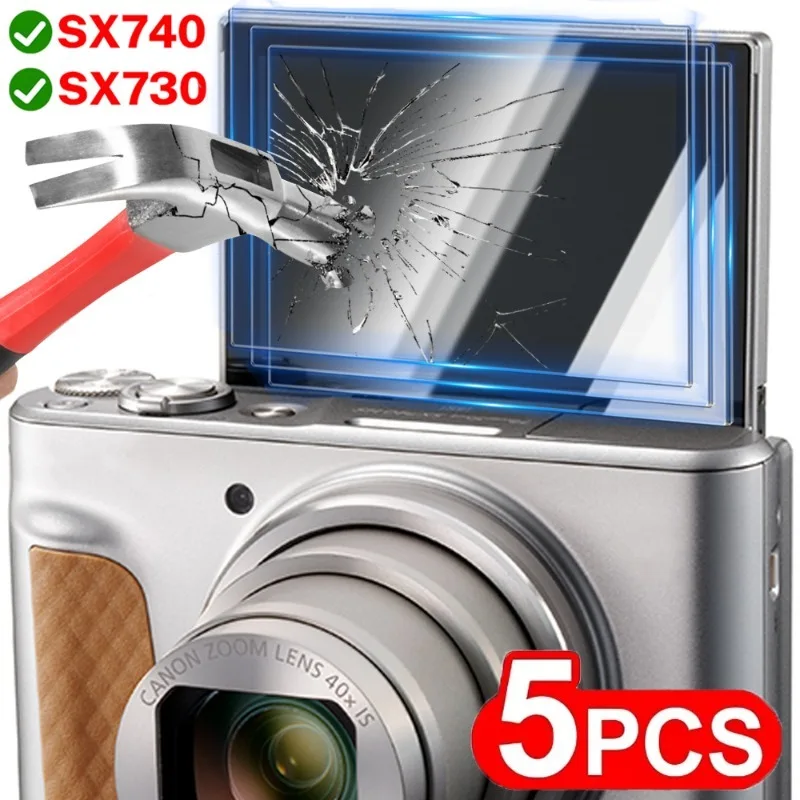 1/2/3/4/5 Uds para cámaras de vídeo CANON SX740 SX730 Protector de pantalla cubre HD película protectora de vidrio templado antiarañazos transparente