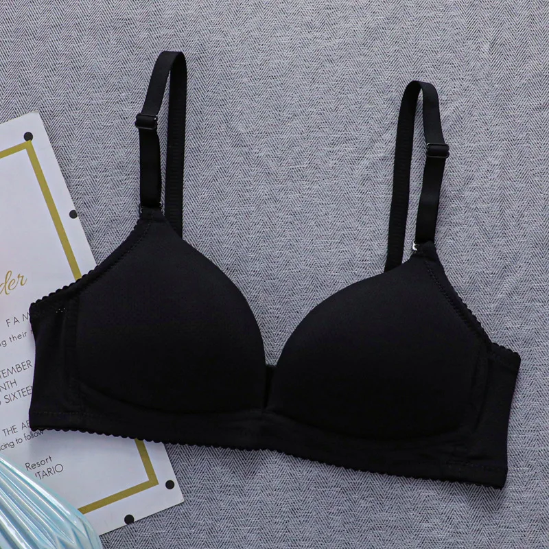 New Solid Color Wireless Comfortable Girl Underwear Adjustment Bra High School Students Development Period Bra 14 16 18 Years