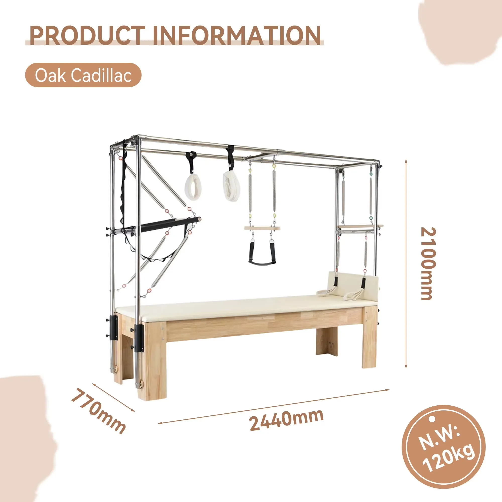 Professional Commercial Yoga Training Exercise Home Fitness Oak Pilates  Reformer Equipment - view 2