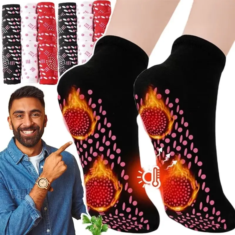 

4/2/1Pairs Tourmaline Self-Heating Socks Winter Warm Thermal Health Care Socks Slimming Health Short Sock Magnetic Therapy Sock