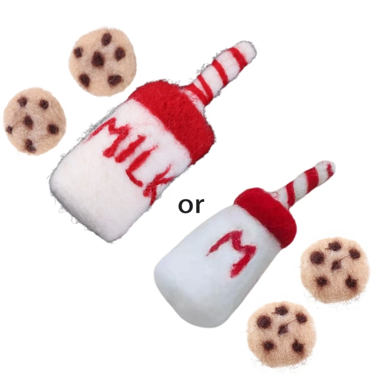 

DIY Baby Wool Felt Milk Bottle+Cookies Decorations Newborn Photography Props Infant Photo Accessories