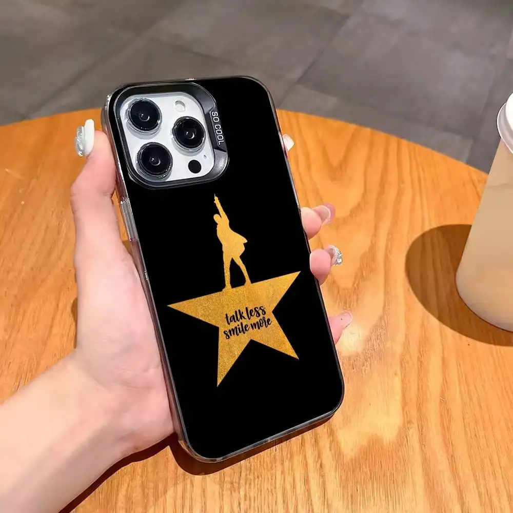 حافظة هاتف H-hamilton Musical L-Lyrics لهاتف iPhone 17,16,15,14,13,12,11 Plus، Pro Max، XS، حافظة هاتف فضية ملونة غطاء Funda #4