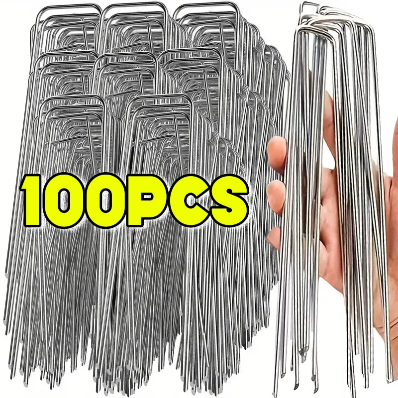 

Садовые скобы U-образного типа, сверхмощные колья для парканов, штифты Sod, оцинкованные пейзажные шипы для удержания газонов, барьерный гвоздь