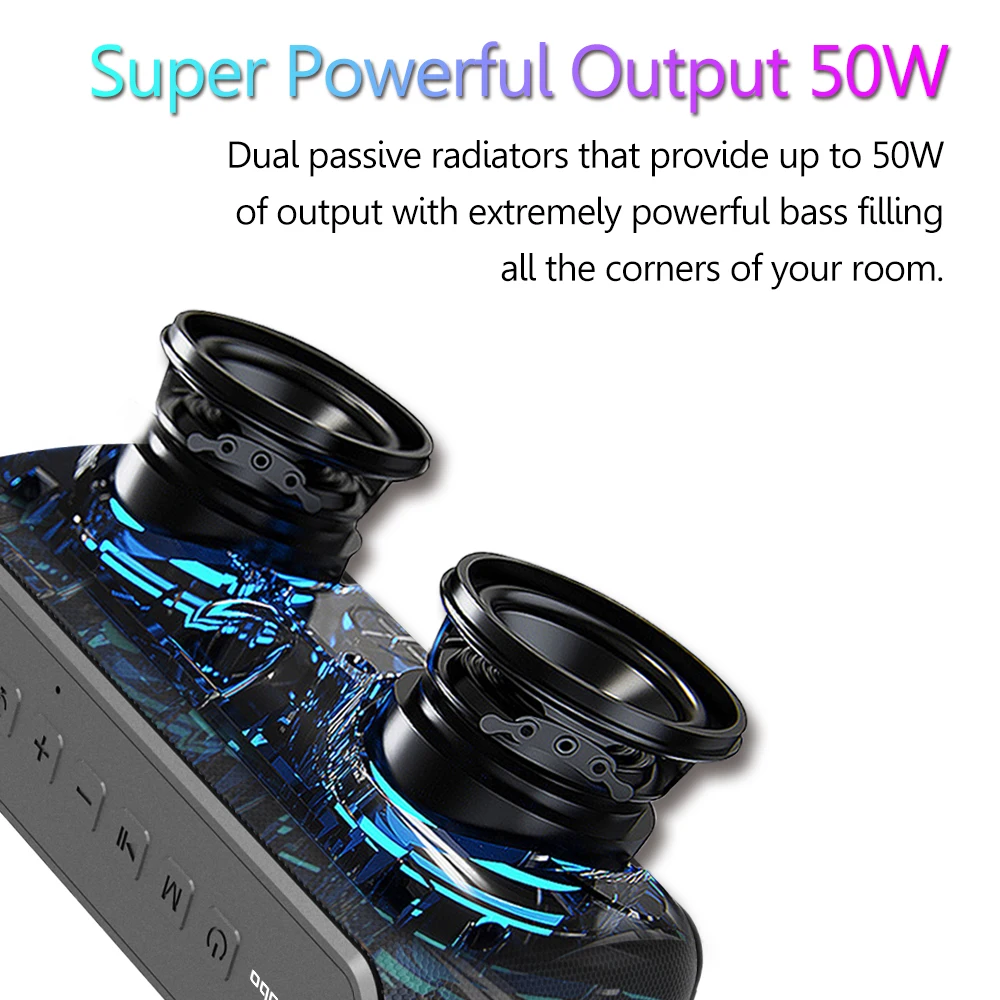 XDOBO Bluetooth Speaker Wireless 50W Power Subwoofer X7 Heavy Bass Home Office Outdoor Riding Camping Party Music Player