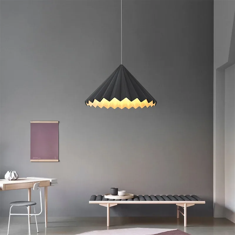 

Nordic Fashion Light Luxury Pleated Umbrella Chandeliers, Resin Lustre, Restaurant Bedroom Bar Lighting, Home Decor Lighting