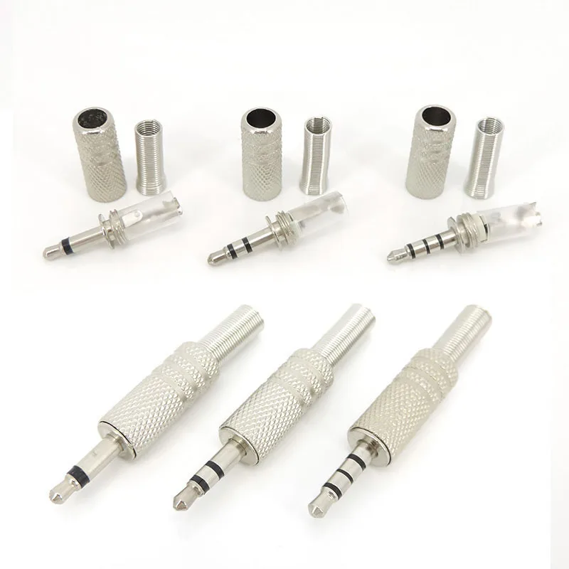 2Pole 3Pole 4Pole Metal 3.5mm Male jack Plug Mono Stereo Audio Solder Cable Connector 3.5 earphone Headphone Repair Adapter c1
