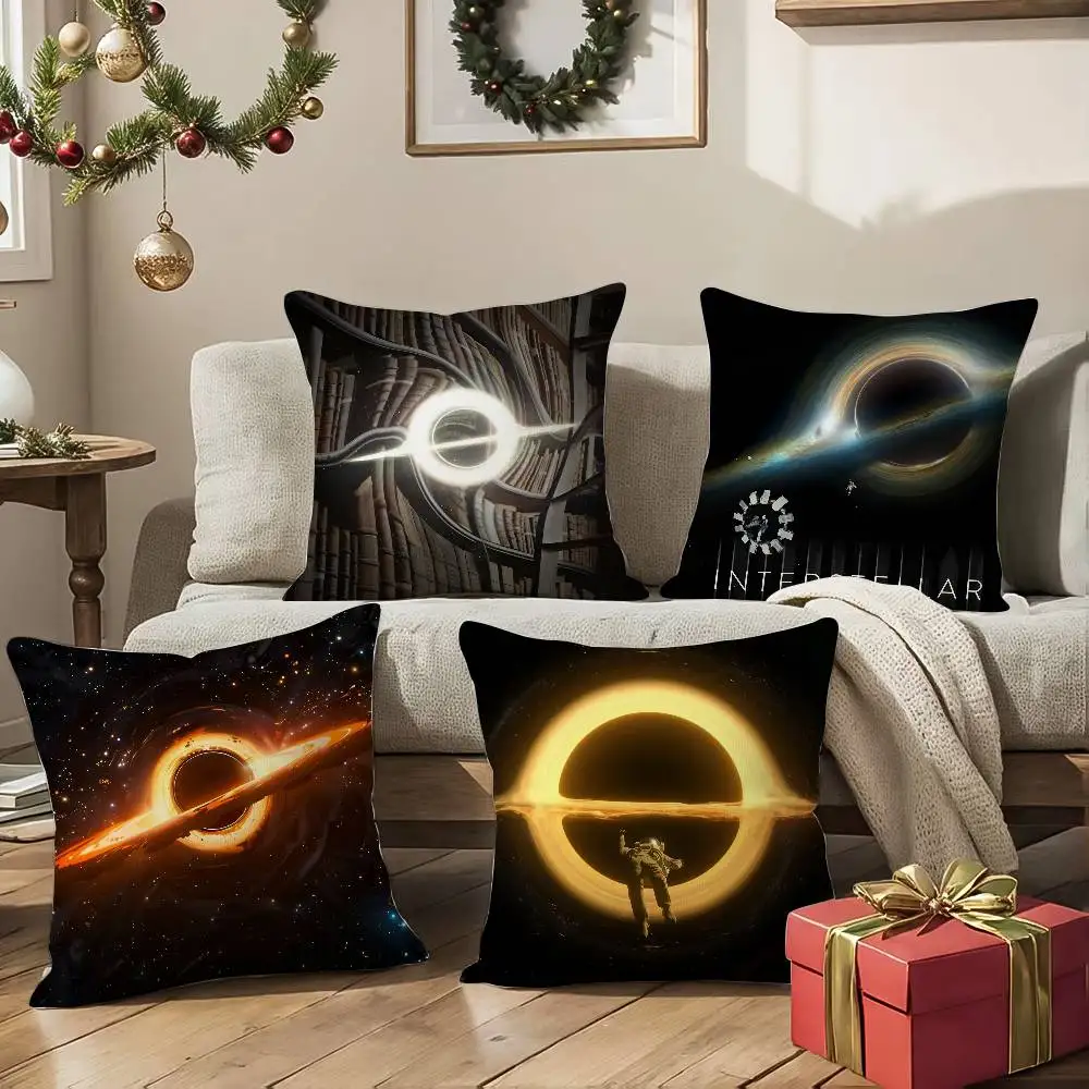 Fiction Planet Style Interstellar Travel-A كيس وسادة مريح أريكة سرير حريري أنيق غير مرئي سحاب غطاء وسادة مزخرف #4