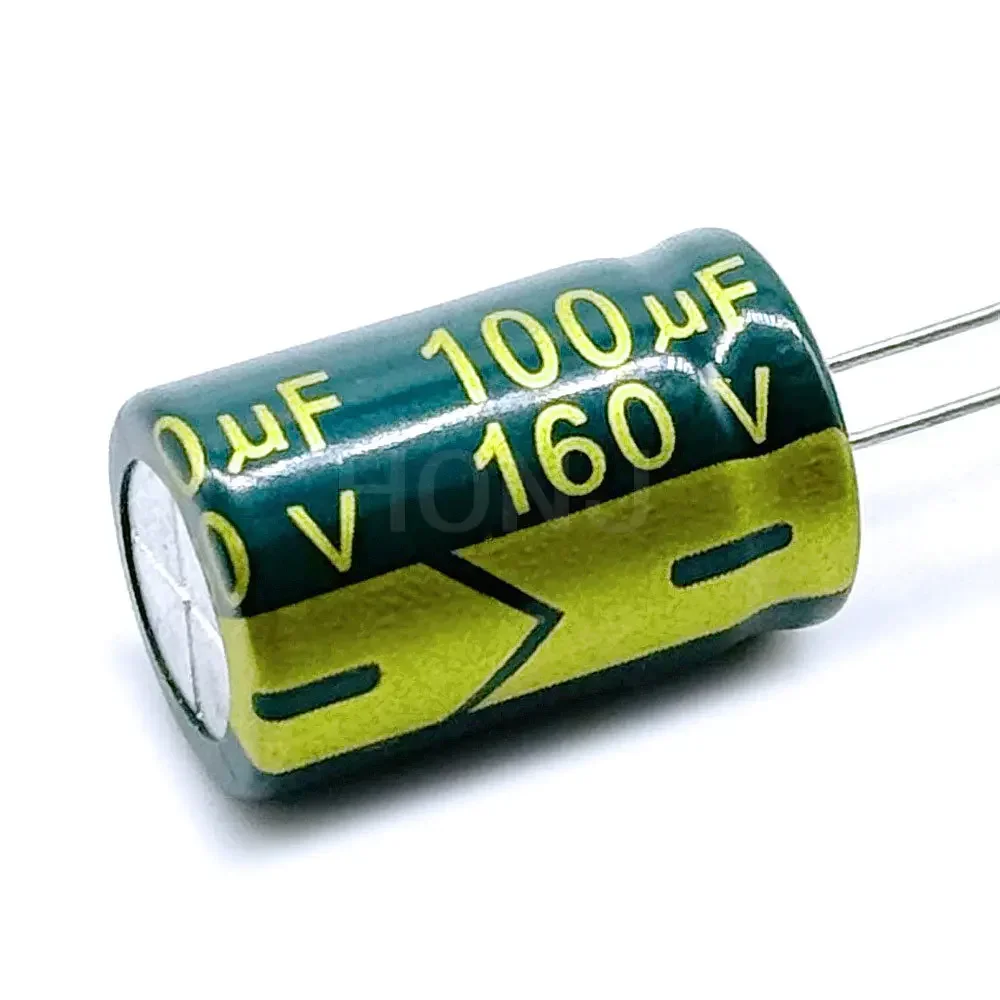 5 قطعة مُكثَّف كهربائيًا 160V100UF 160V 100 فائق التوهج 13X20mm عالية التردد منخفضة ESR الألومنيوم المكثفات 20%