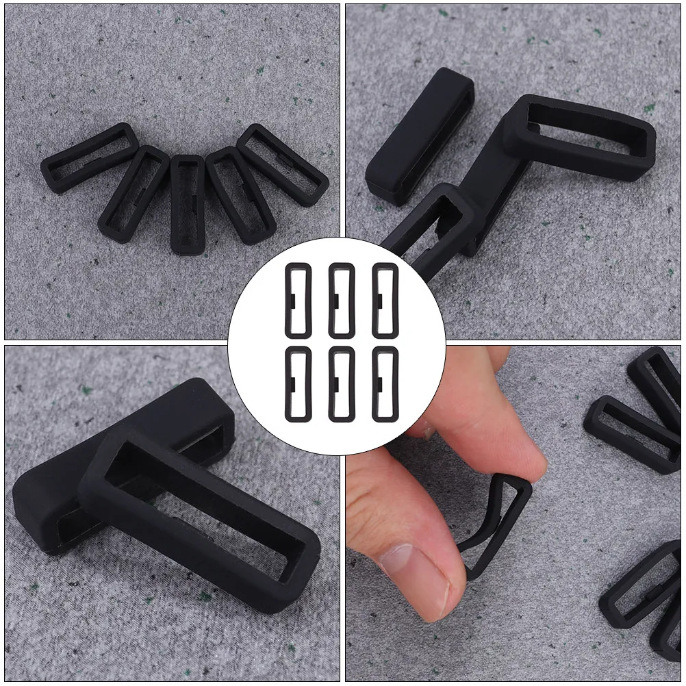 6Pcs Sturdy Silicone Watch Band Holder Loop Keeper Fastener Ring Replacement Accessory for Smartwatch Strap Secure Fit
