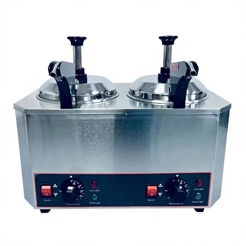 2L*2 Rectangle Stainless Steel Warm Pump Sauce Dispenser Cheese Pump Commercial Grade for Hotel & Restaurant Use