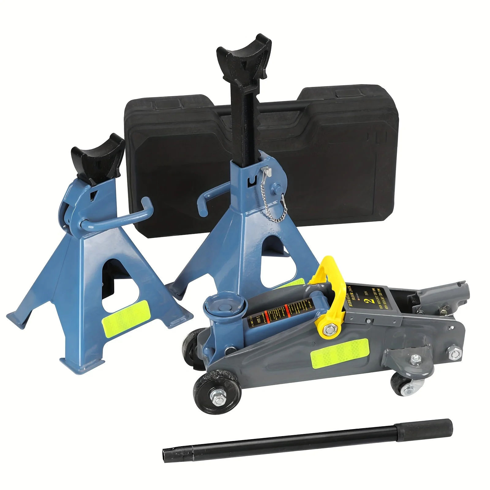 

Hydraulic Jack Combo Set for Compact Cars, 2 Ton Hydraulic Trolley Jack with Safety Pin 2 Jack Stands, Floor Jack with Single Piston Quick Lift Pump, Blue