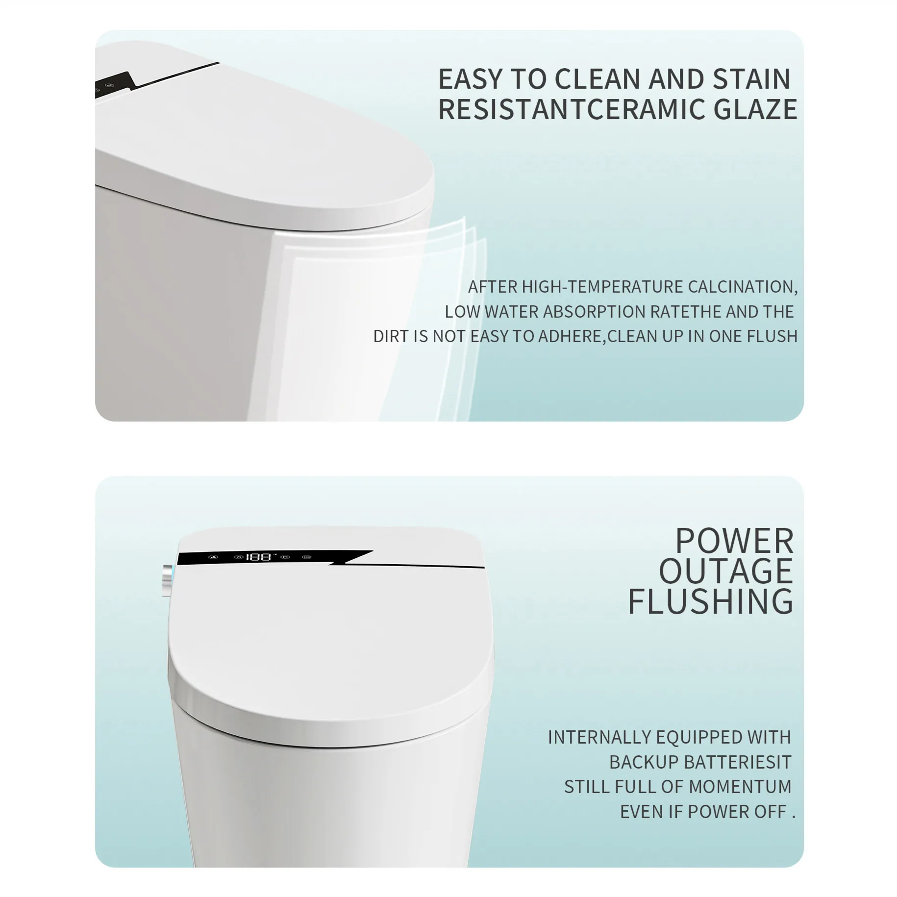 Smart Toilet-Heated Seat Dual-Flush Remote Included Night Light P-trap Radar Sensor Auto Flush Modern New Model Factory Supply