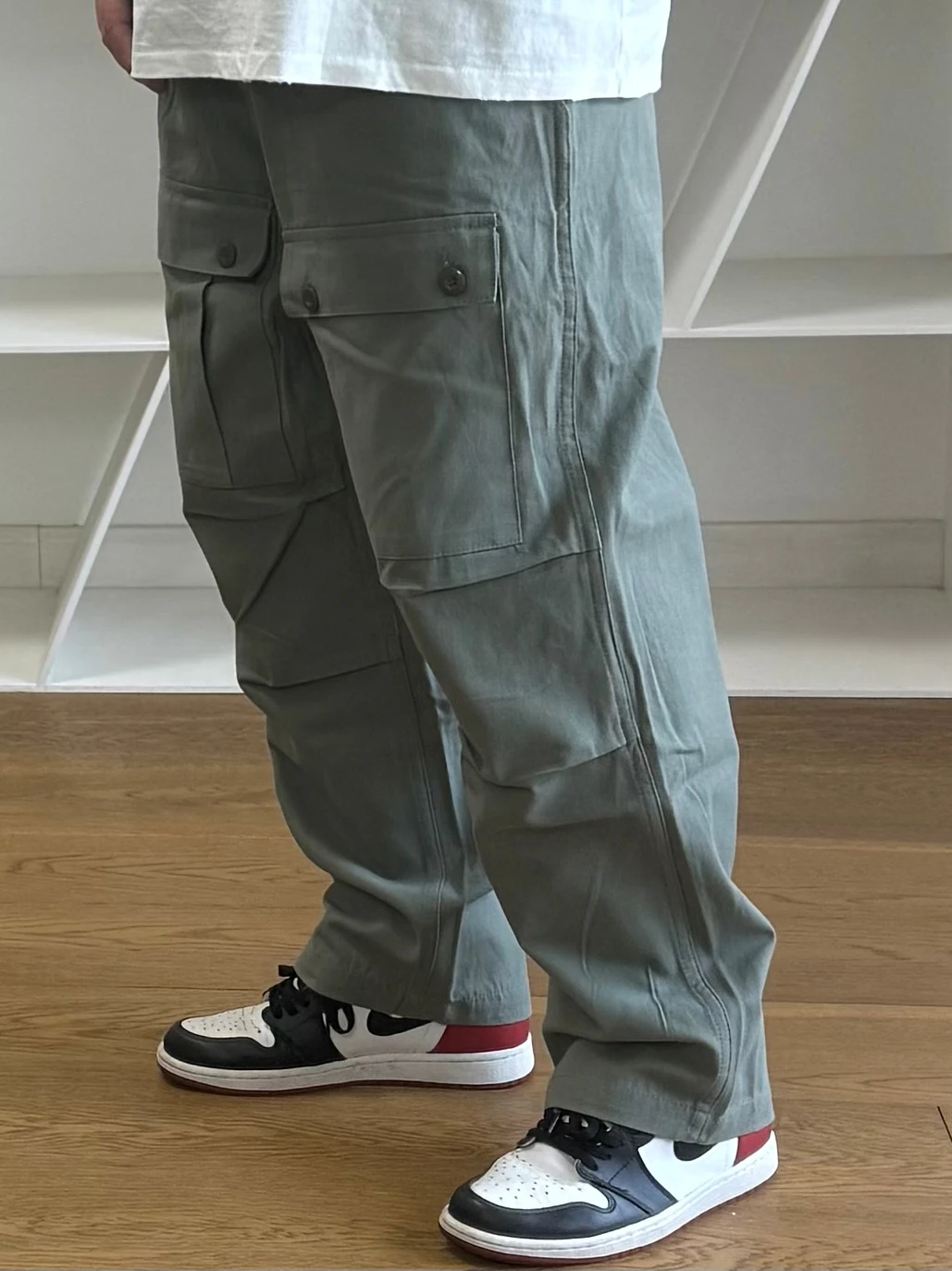 

Брюки-карго BTTJOB из регенерированной хлопковой ткани в винтажном стиле, с двойными карманами, в стиле парашютных десантных брюк, рабочие, прямого кроя, повседневные