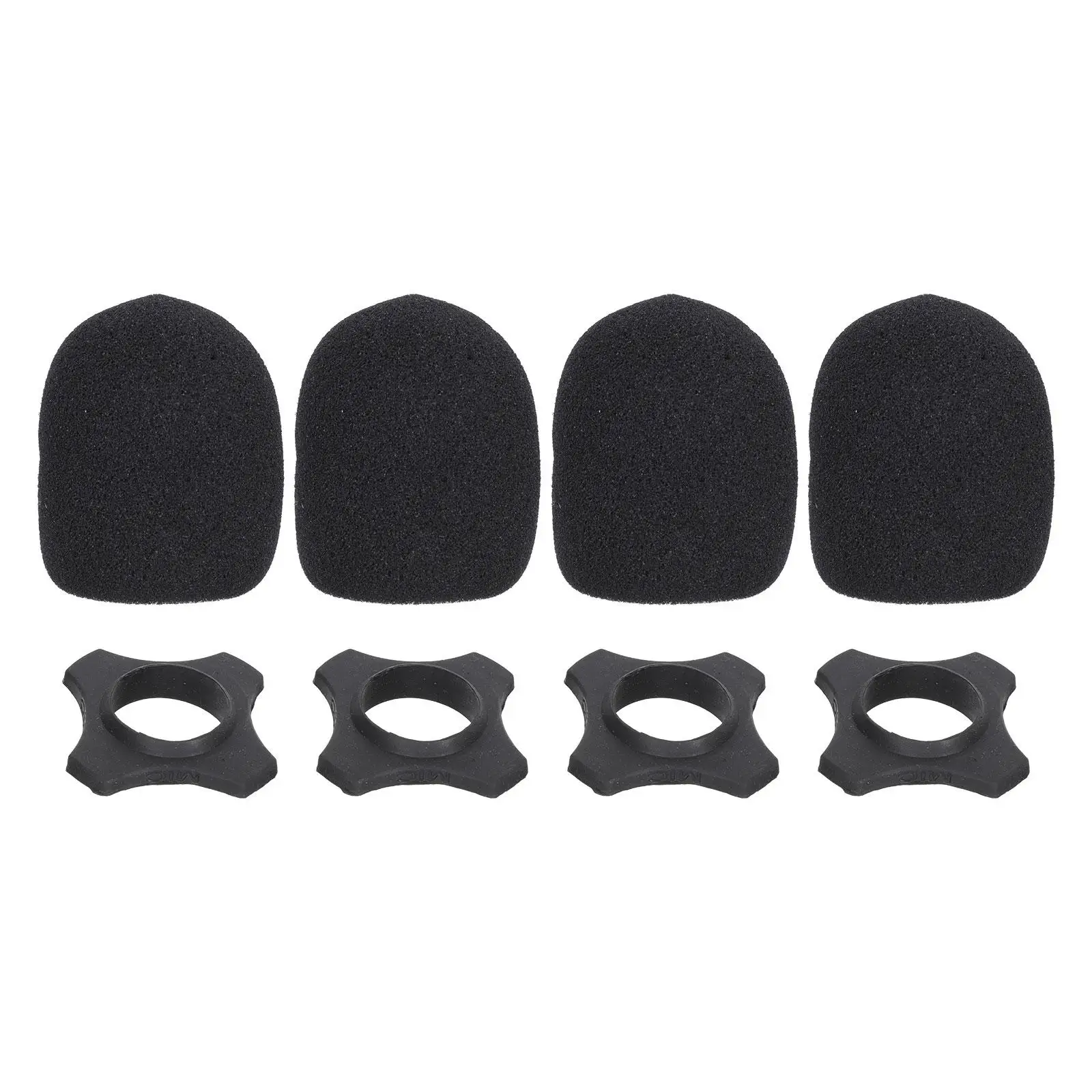 4 Sets Microphone Rings Anti-drop Cover for Sponge Protective Windshield Microphones
