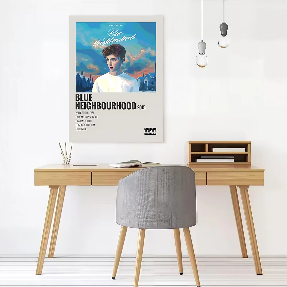 Troye Sivan - Blue Neighbourhood Album Printed Canvas Wall Art Customizable Paintings Poster Perfect Gift for Decor Luxury Mural