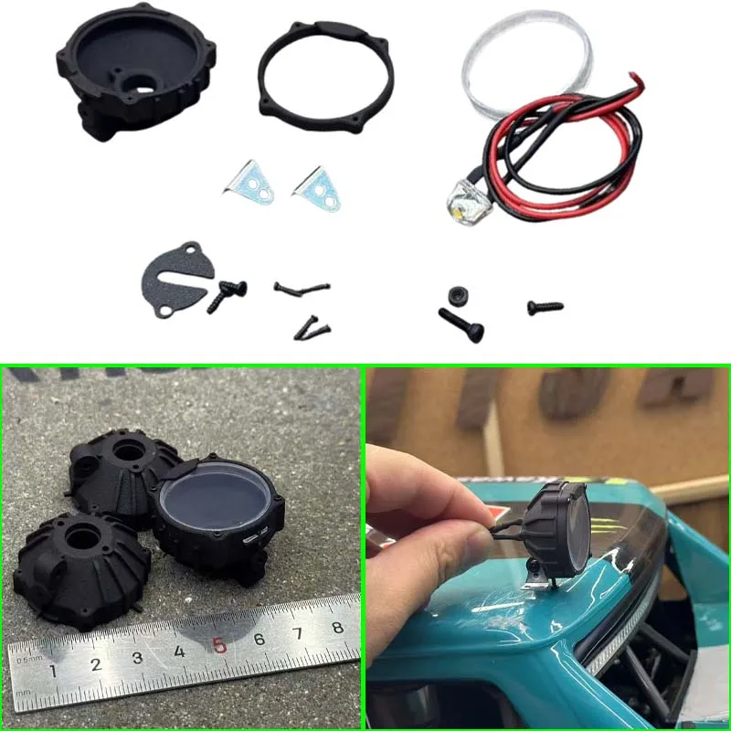 1 Set 32 Mm Gesimuleerde Spotlight Lichtkoepels Voor 1/6 Rc Crawler Auto Traxxas Crossrc Grote Dinosaurus Accessoires