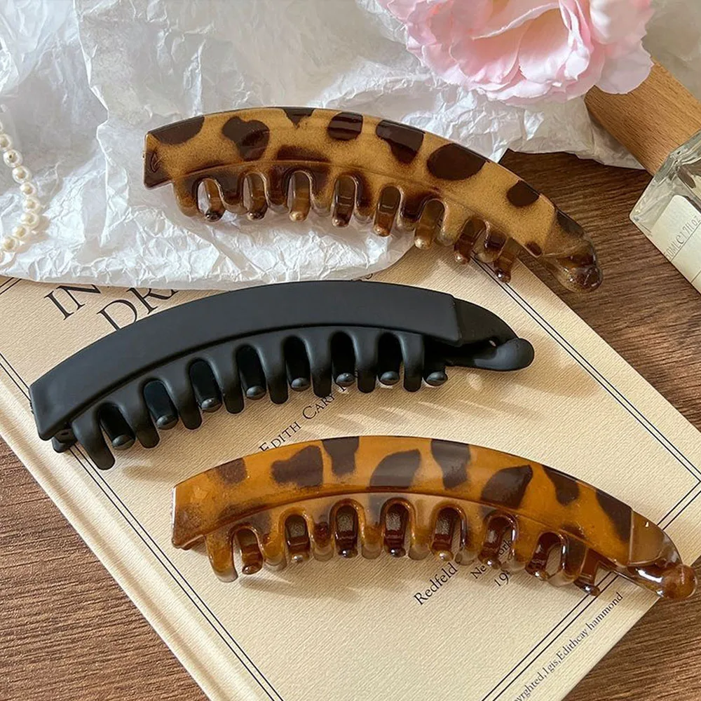 1PC 패션 바나나 헤어 클립 물고기 모양의 포니 테일 머리핀 레오파드 머리 장식 여성 헤어 액세서리 트위스트 헤어 클립