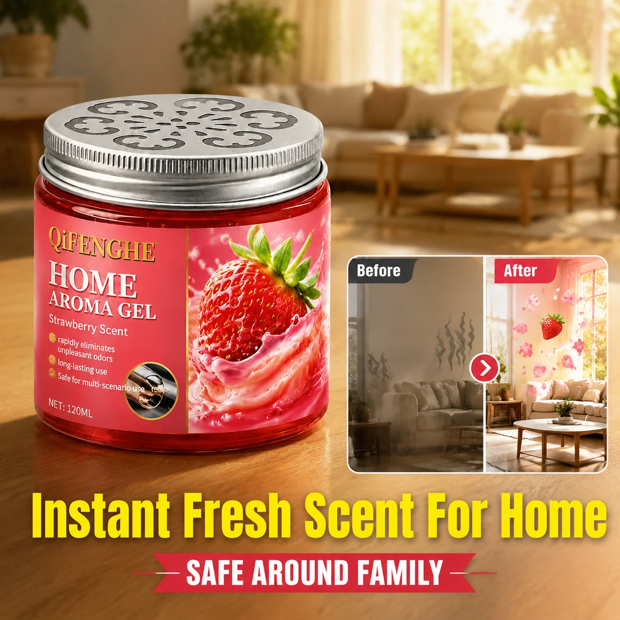 Household Air Freshener Gel Eliminate Unwanted Odors Deliver Fresh Aroma Safe Multi‑Scene Indoor Deodorizing Accessory