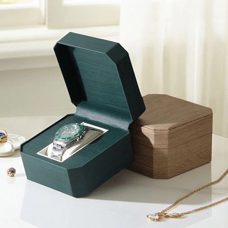 فتحة واحدة صندوق ساعة الرجال الساعات الفاخرة هدية حالة جلدية ووتش صناديق التعبئة والتغليف السفر المحمولة ووتش تخزين الحالات #1