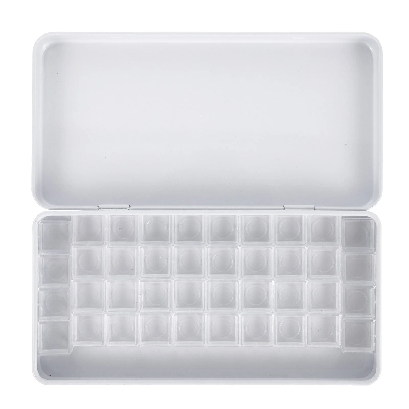

1Set Watercolor Paint Box Empty Iron Storage Box Plastic Pans Portable Artist Palette Case for Acrylic Watercolors