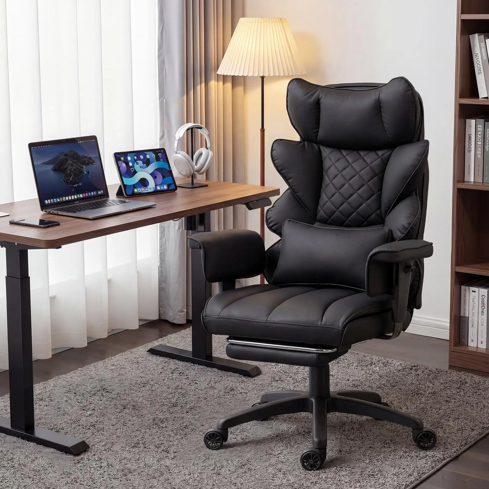 Big and Tall Office Chair with Pocket Spring Cushion,High Back Computer Gaming Chairs with Adjustable