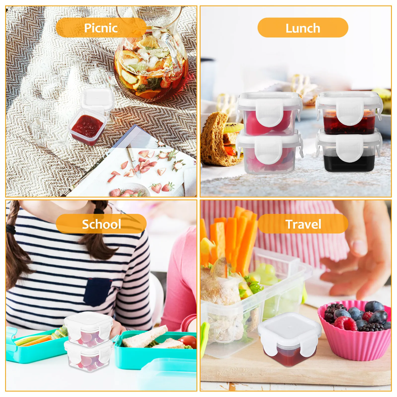 4Pcs Keeping Food Storage Containers PP Fridge Vegetable Fruit Box Sealed Moisture Proof Odor Resistant for Organized